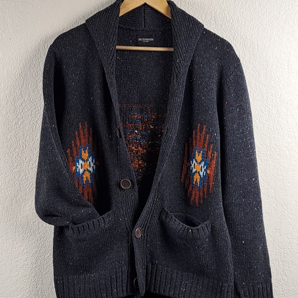 Obey Propaganda Tribal Knit Cardigan Sweater Mens M Wool Blend